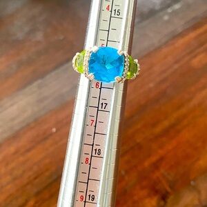 Topaz and Peridot Sterling Ring